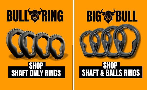 BullRing shaft-only rings next to BigBull shaft and balls rings